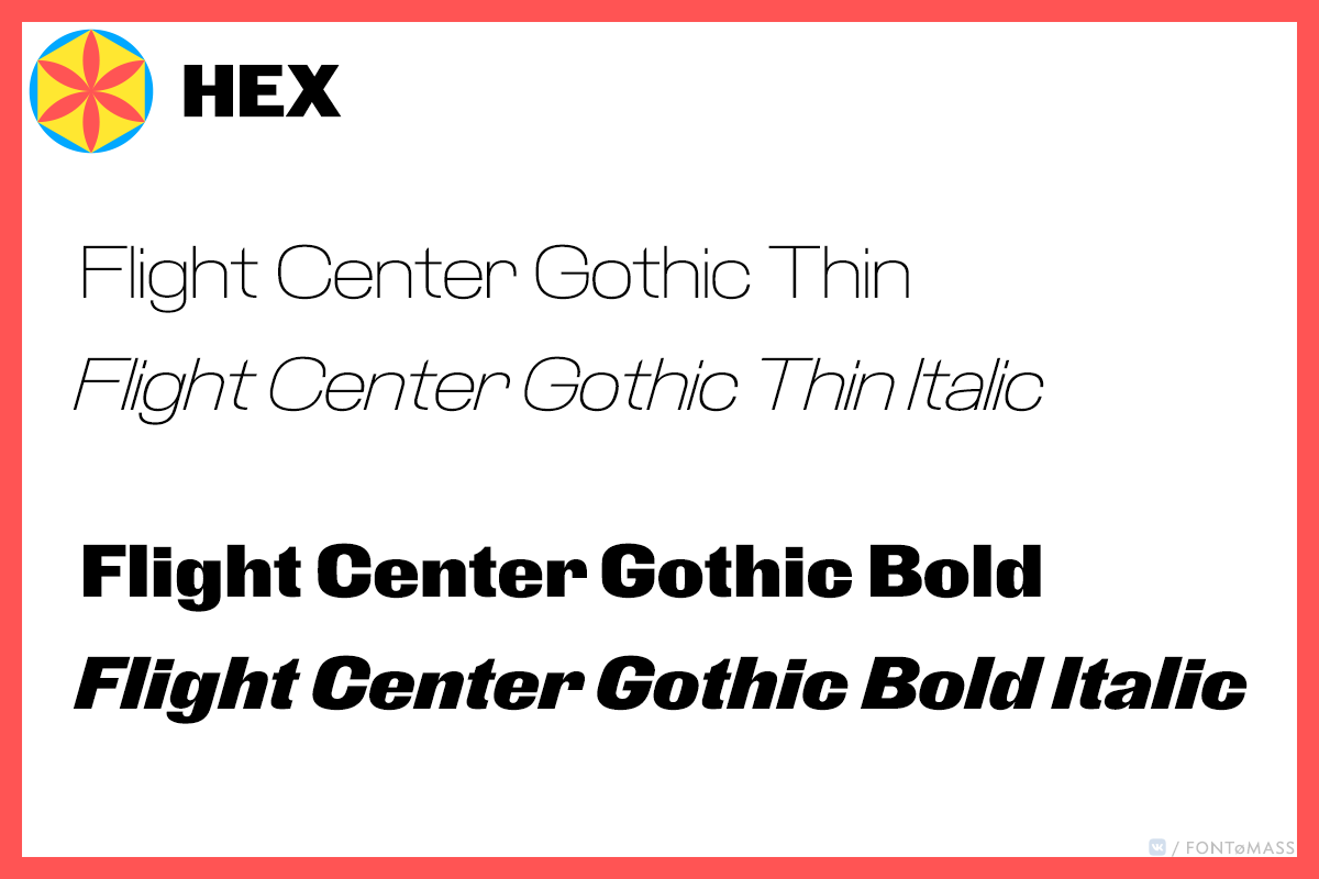 Font Flight Center Gothic